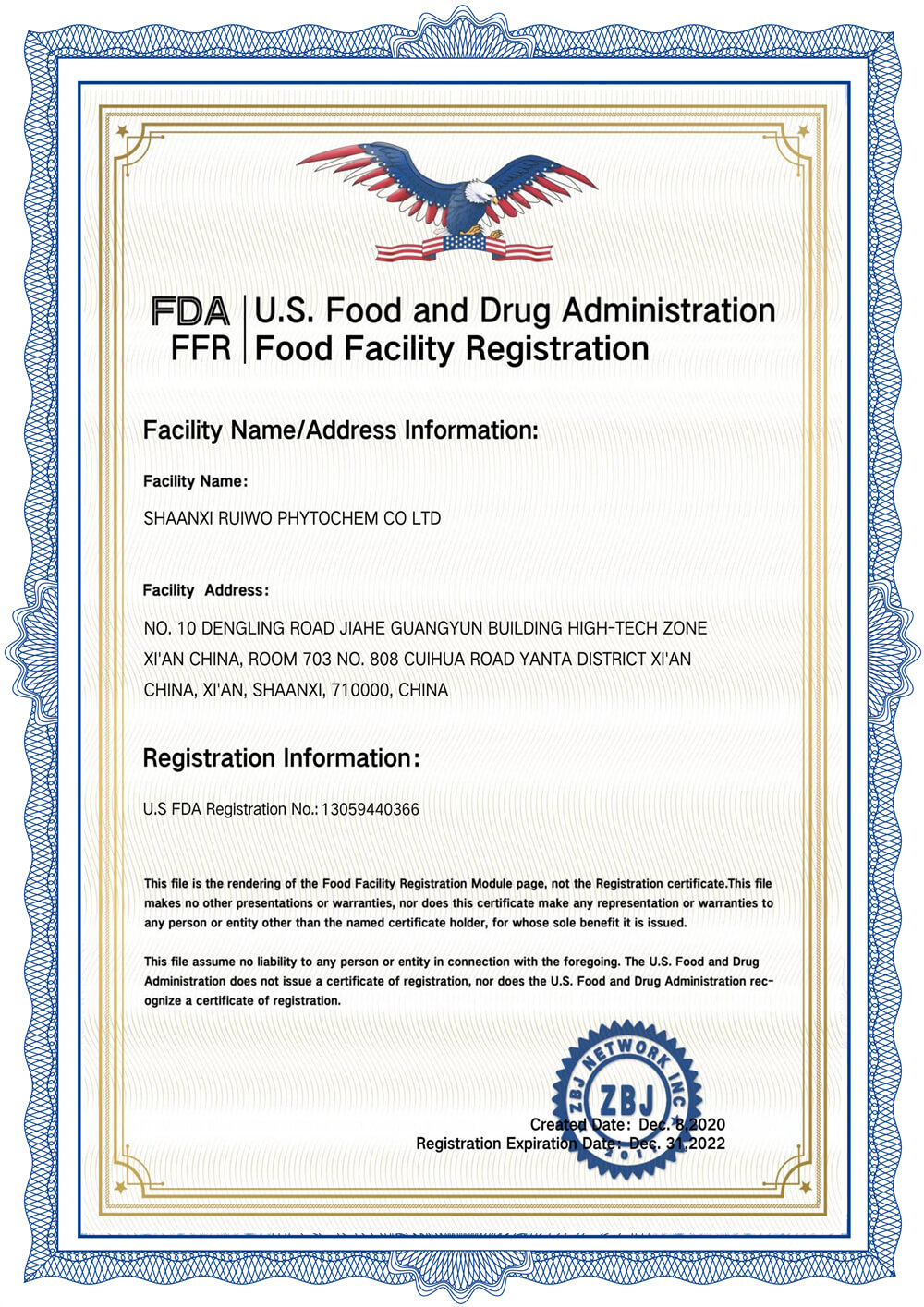 Numer rejestracyjny FDA_